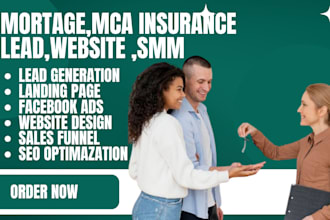 generate mortgage mca insurance leads via facebook ads business loan website SMM