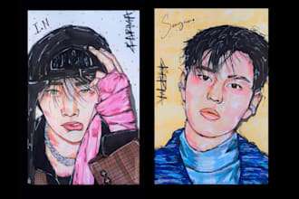 create handmade portraits using markers
