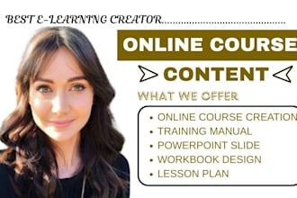 prepare online course creation, online course content, lesson plan, PDF workbook