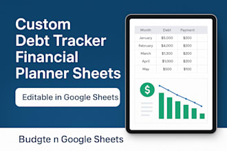 create debt payoff tracker, budget planner, snowball chart, macros google sheets