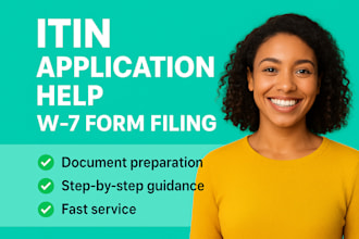 assist with irs itin application, renewal, and w7 form filing