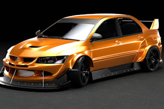 create 3d car modeling, rc car, detail 3d car interior, gtav rig,car chassis,suv