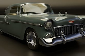 deliver 3d vintage car model,3d coupe sedan car,pbr texture,3d rig,truck design