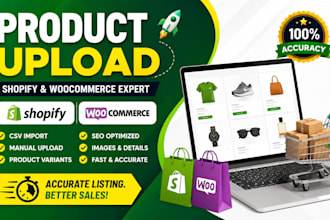 do shopify product upload, woocommerce listing and CSV import