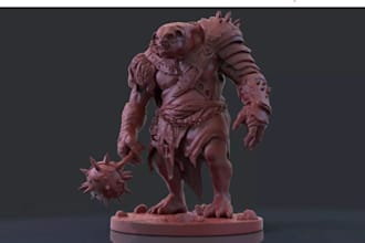 do 3d game character,zbrush sculpting,digital 3d statues,figures 3d printing,stl