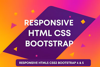 design a responsive HTML website with CSS and bootstrap