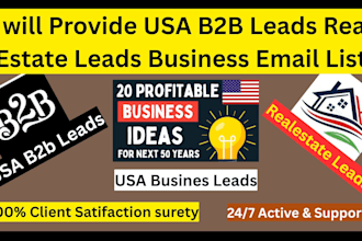 provide USA b2b leads real estate leads business email list