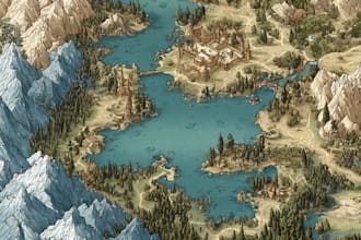 draw fantasy map illustration
