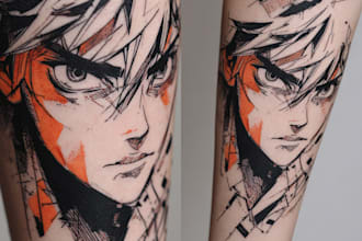make anime tattoo design