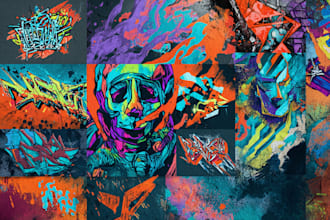 do illustration street art graffiti, abstract with my style