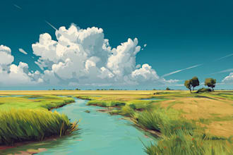 illustrate fantastic flat vector landscape illustration