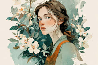 create watercolor and digital illustrations