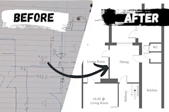 convert PDF, image, or hand sketch into autocad dwg