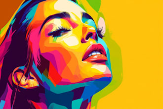 draw a professional pop art portrait