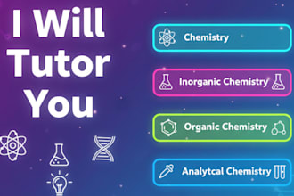 teach chemistry, organic chemistry, inorganic chemistry and biochemistry