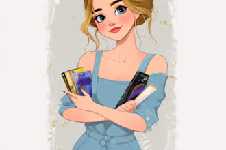 illustrate unique disney portrait painting