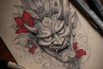 draw an oriental japanese tattoo