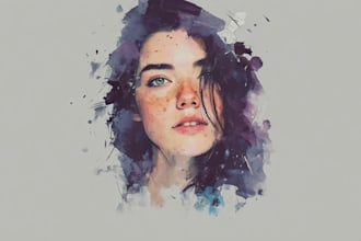 make digital and watercolor portraits
