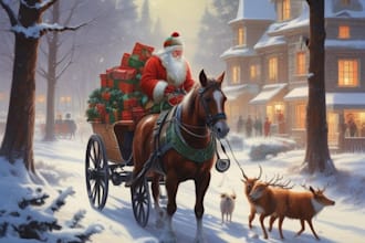 draw and design a christmas family group cartoon