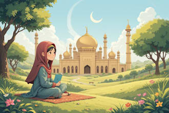 create islamic muslim illustration for children book and other