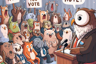 do an political or satirical cartoon art