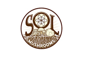 design cool mushroom farm logo