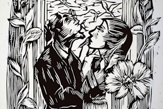 draw high quality linocut illustration for t shirt design