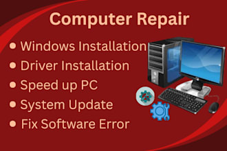 repair, fix a windows computer, macbook remotely, or install software