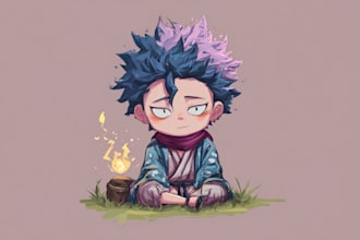 create chibi characters for social media icons