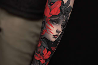 create a tattoo design of tattoo sleeve