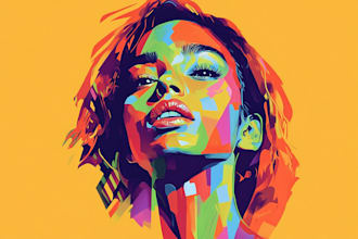 produce excellent wpap pop art portrait