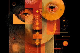 do a digital abstract art illustration