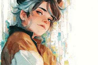 draw book illustration in watercolor