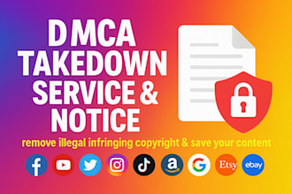 remove fake illegal copyright infringing content fb ig tiktok amazon  by dmca