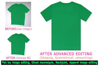 flat lay image editing, ghost mannequin, apparel image editing and cloth retouch