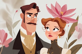 draw a gorgeous disney style cartoon portrait