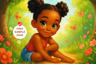 illustrate children story book illustration, children book illustration for KDP