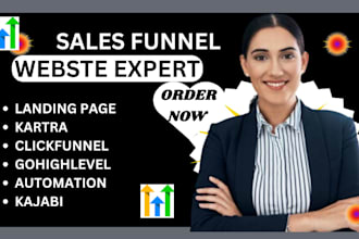 be click funnels, kartra, gohighlevel, kajabi sales funnel expert website