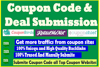 manually submit couponup to 50 popular deal sites coupon code submission