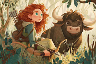 create disney style illustration for you