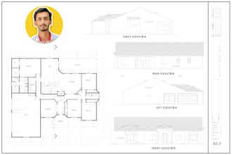 redraw old house blueprints into clean cad plans