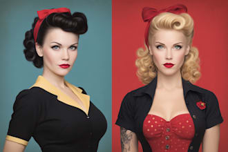 create a pin up girl and pin up girl illustration