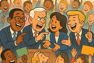 create a political cartoon art