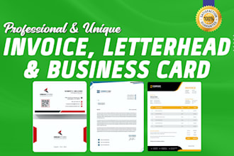create custom business card, letterhead, and invoice designs in 2 hr