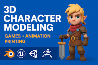 create custom 3d characters for games, animation, and 3d printing