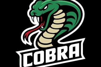 make a powerful snake mascot logo for strong visual impact