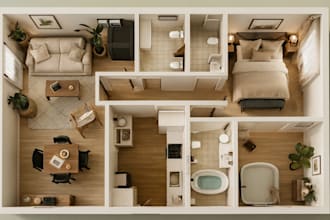 do hand sketch to 2d and 3d floor plan with sketchup
