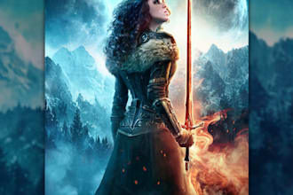 create a scifi, horror, romance, or fantasy book cover