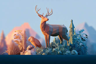 create stunning low poly illustrations for art, branding