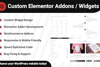 develop advanced custom elementor addons and widgets for your wordpress website